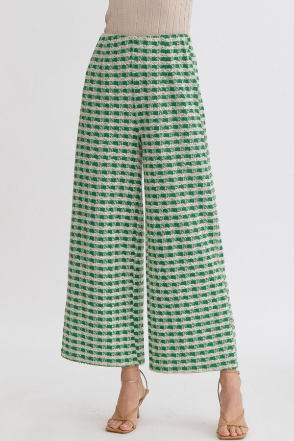 GREEN WIDE LEG PANTS